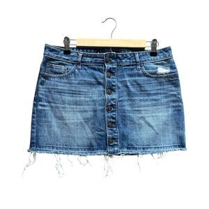 Hollister Button Skirt Blue Denim Cotton 28 Girlhoodcore Summer Coquette Boho